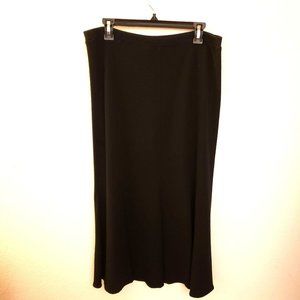 Eileen Fisher Black Wool Blend Knit Trumpet Pleat Maxi Skirt Size M EUC